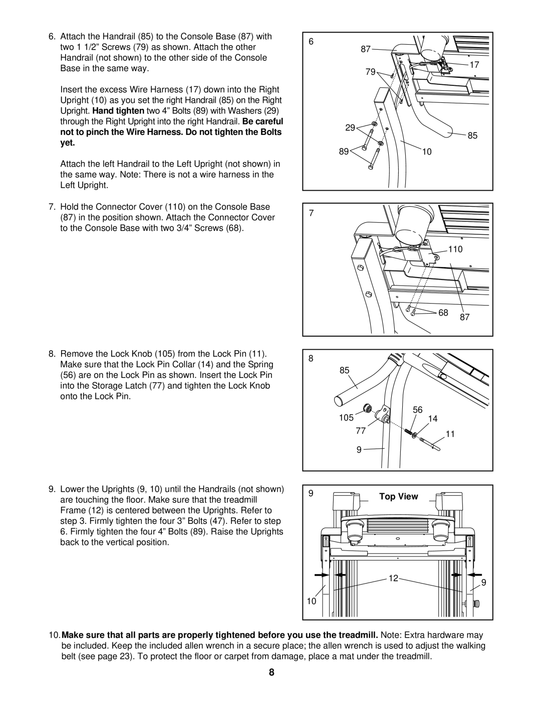 Weslo WLTL39321 user manual Top View 