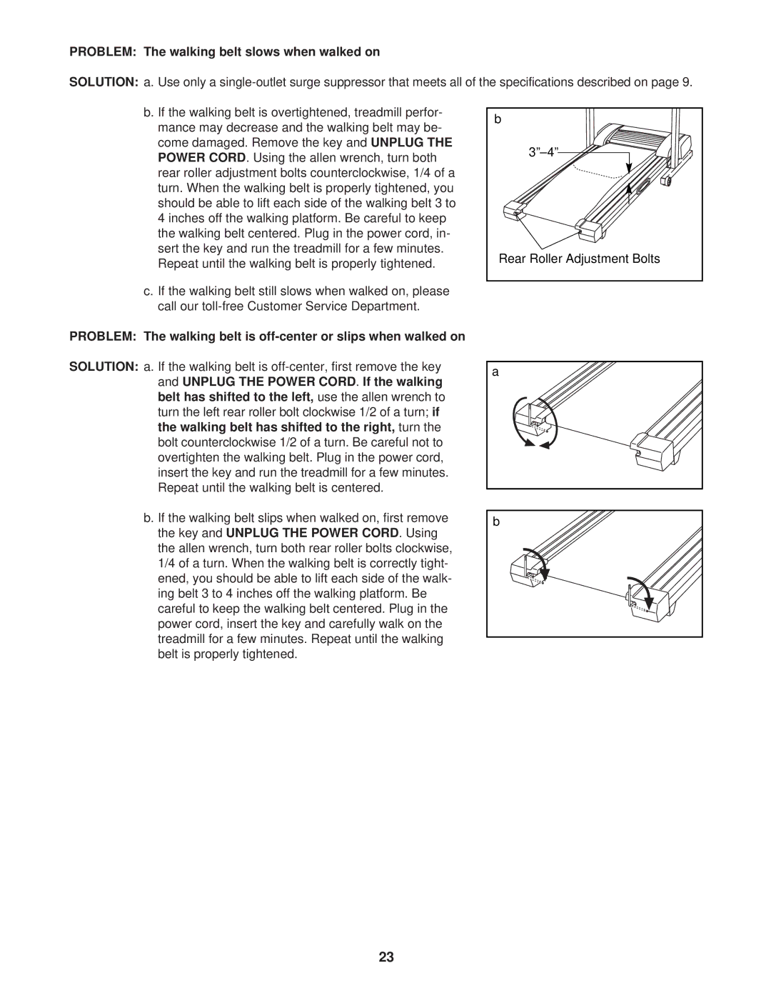 Weslo WLTL39323 user manual Problem The walking belt slows when walked on 