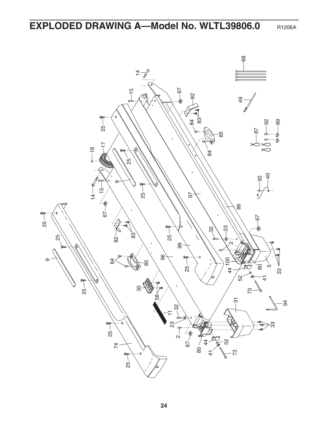 Weslo WLTL39806.0 user manual Exploded Drawing A-Model No. WLTL39806 R1206A 