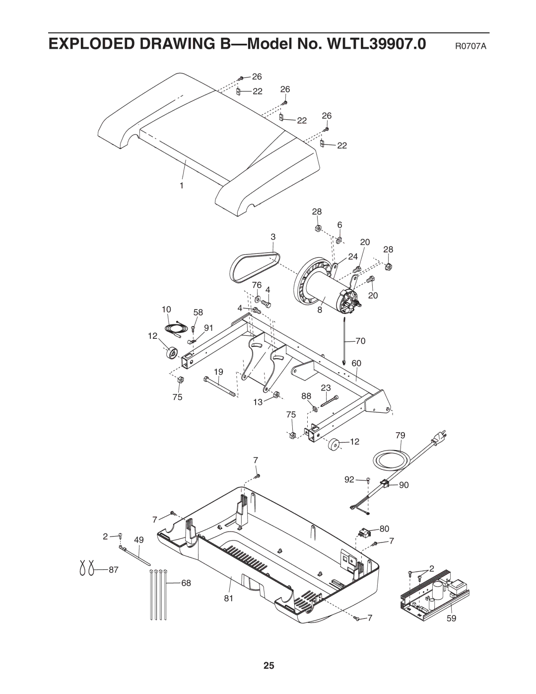 Weslo user manual Exploded Drawing B-Model No. WLTL39907.0 R0707A 