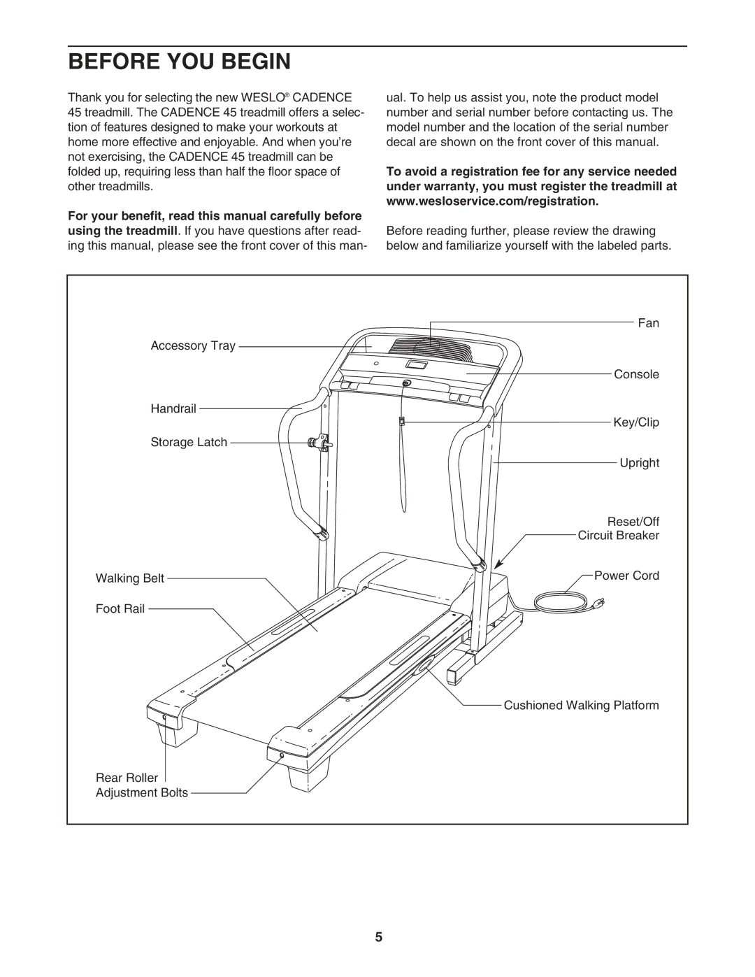 Weslo WLTL39907.0 user manual Before YOU Begin 