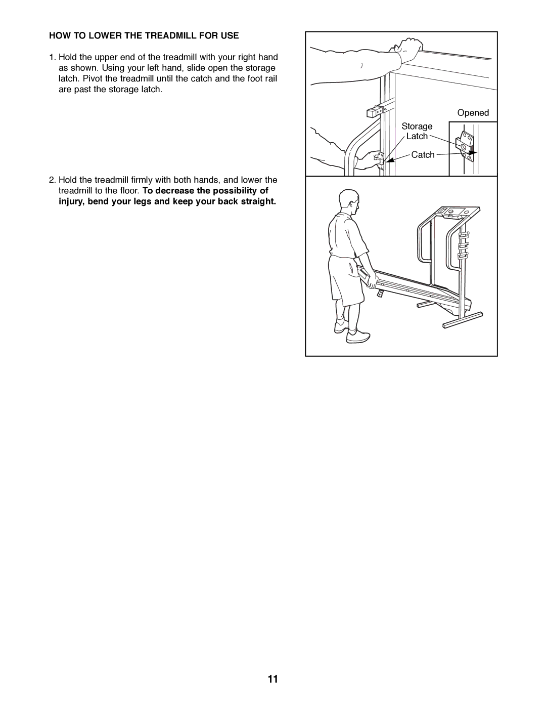 Weslo WLTL41580 user manual HOW to Lower the Treadmill for USE 