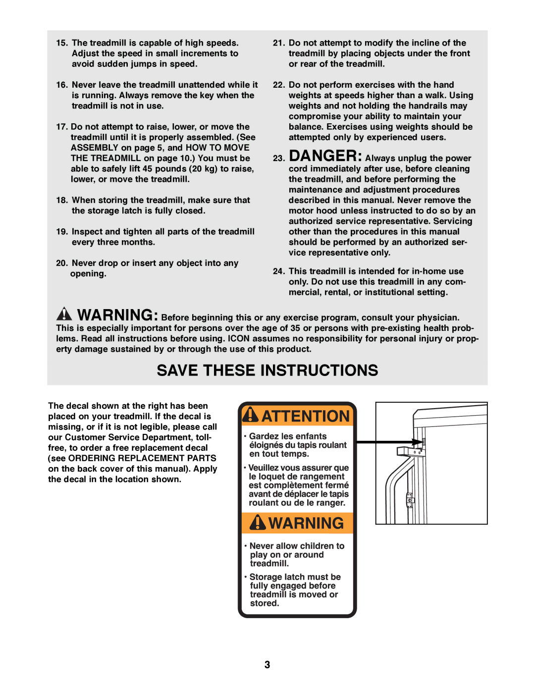 Weslo WLTL41580 user manual 