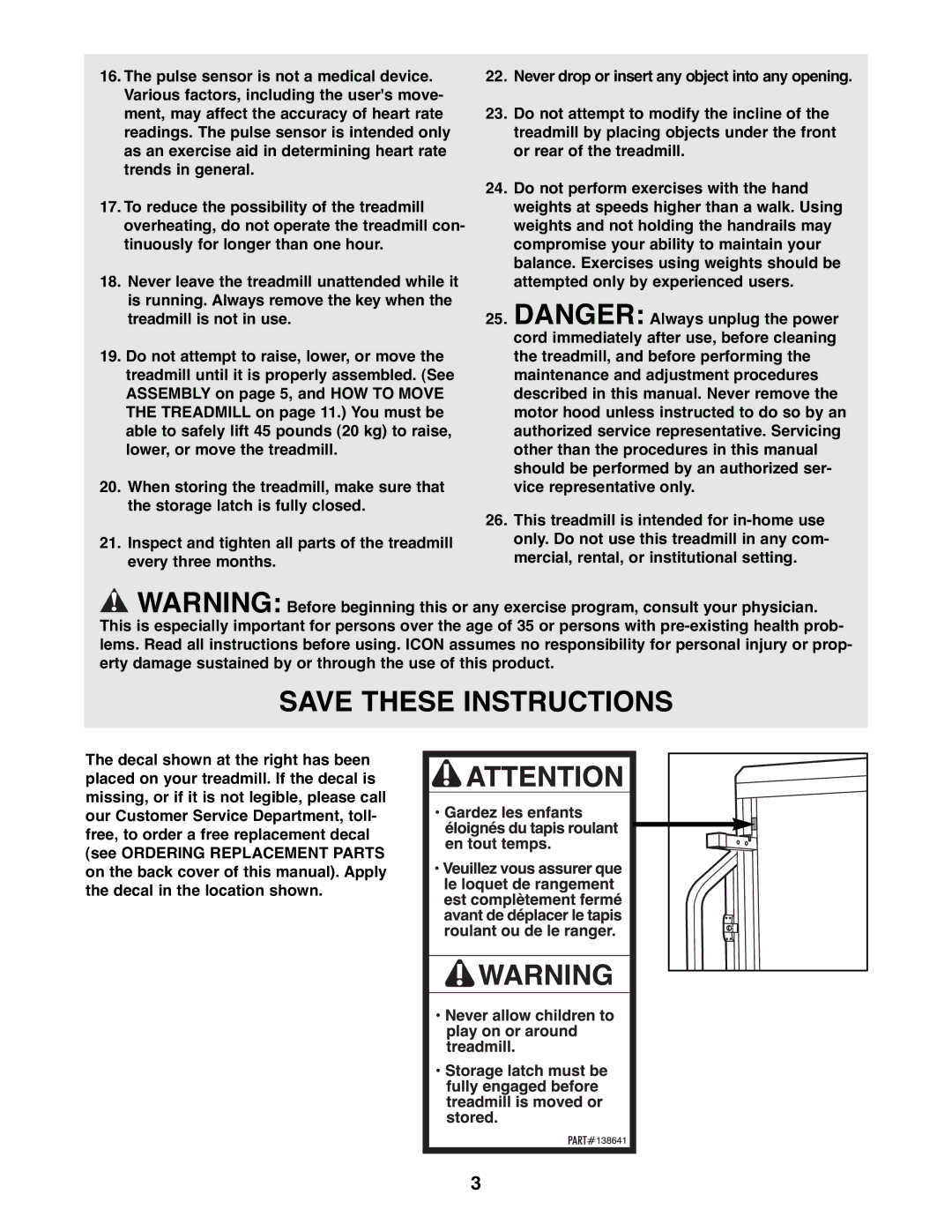 Weslo WLTL41582 user manual 