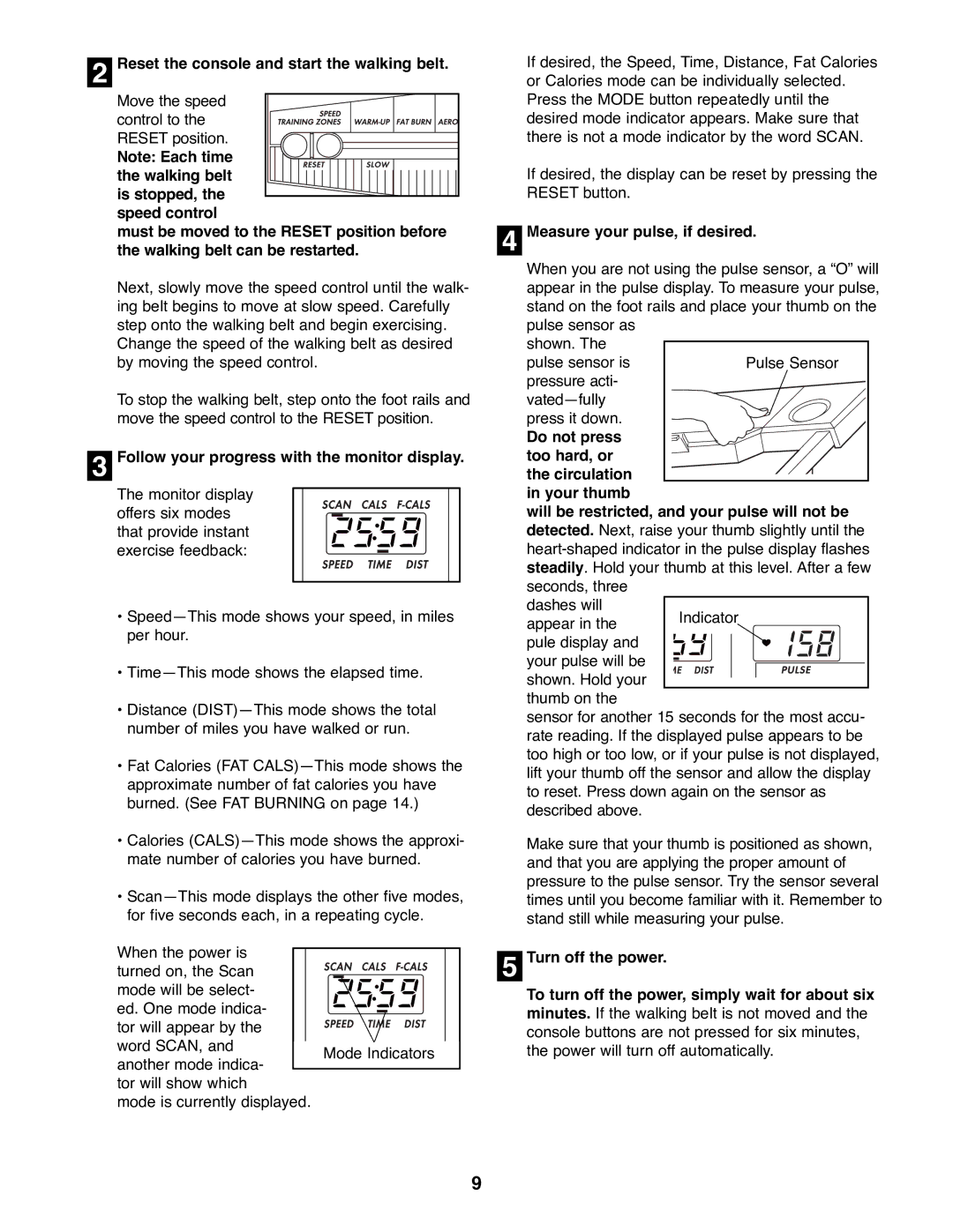 Weslo WLTL41582 user manual Reset the console and start the walking belt, Follow your progress with the monitor display 