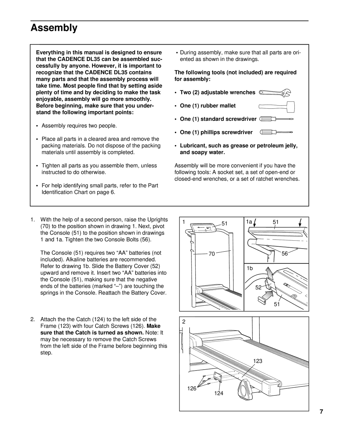 Weslo WLTL46080 user manual Assembly 