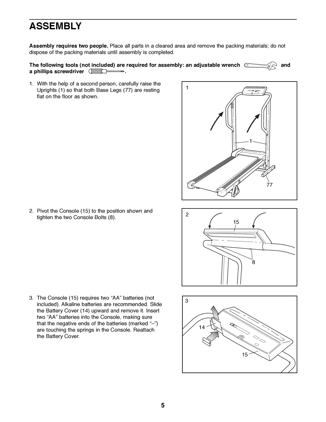 Weslo WLTL46090 user manual Assembly 