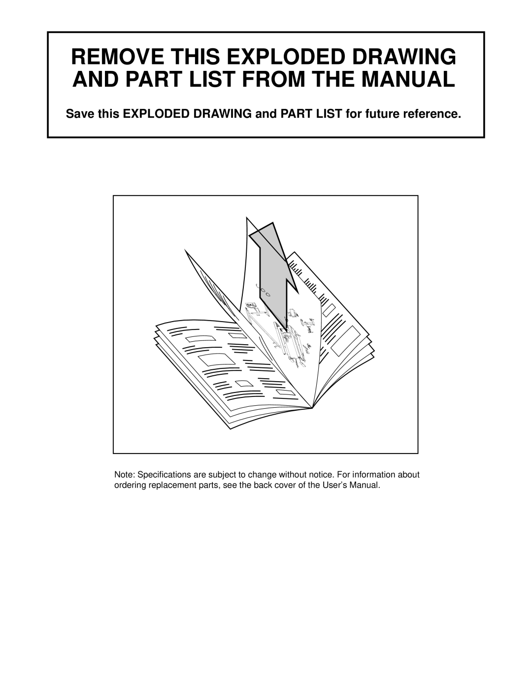 Weslo WLTL48410 user manual Remove this Exploded Drawing and Part List from the Manual 