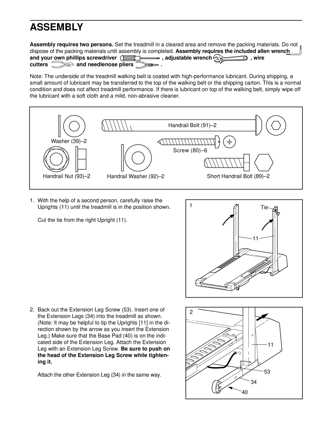 Weslo WLTL48410 user manual Assembly 