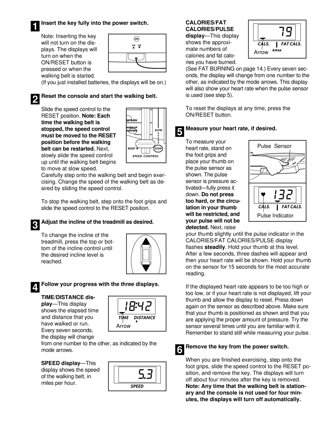 Weslo WLTL48410 user manual Calories/Fat Calories/Pulse 