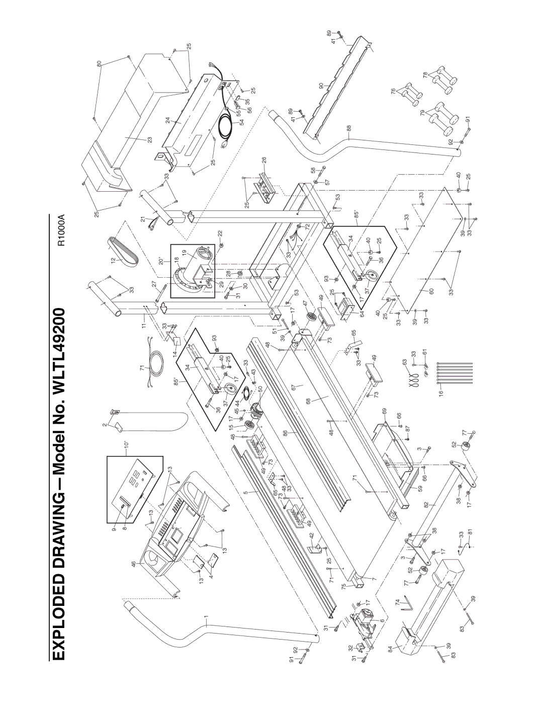 Weslo user manual Exploded DRAWINGÑModel No. WLTL49200 