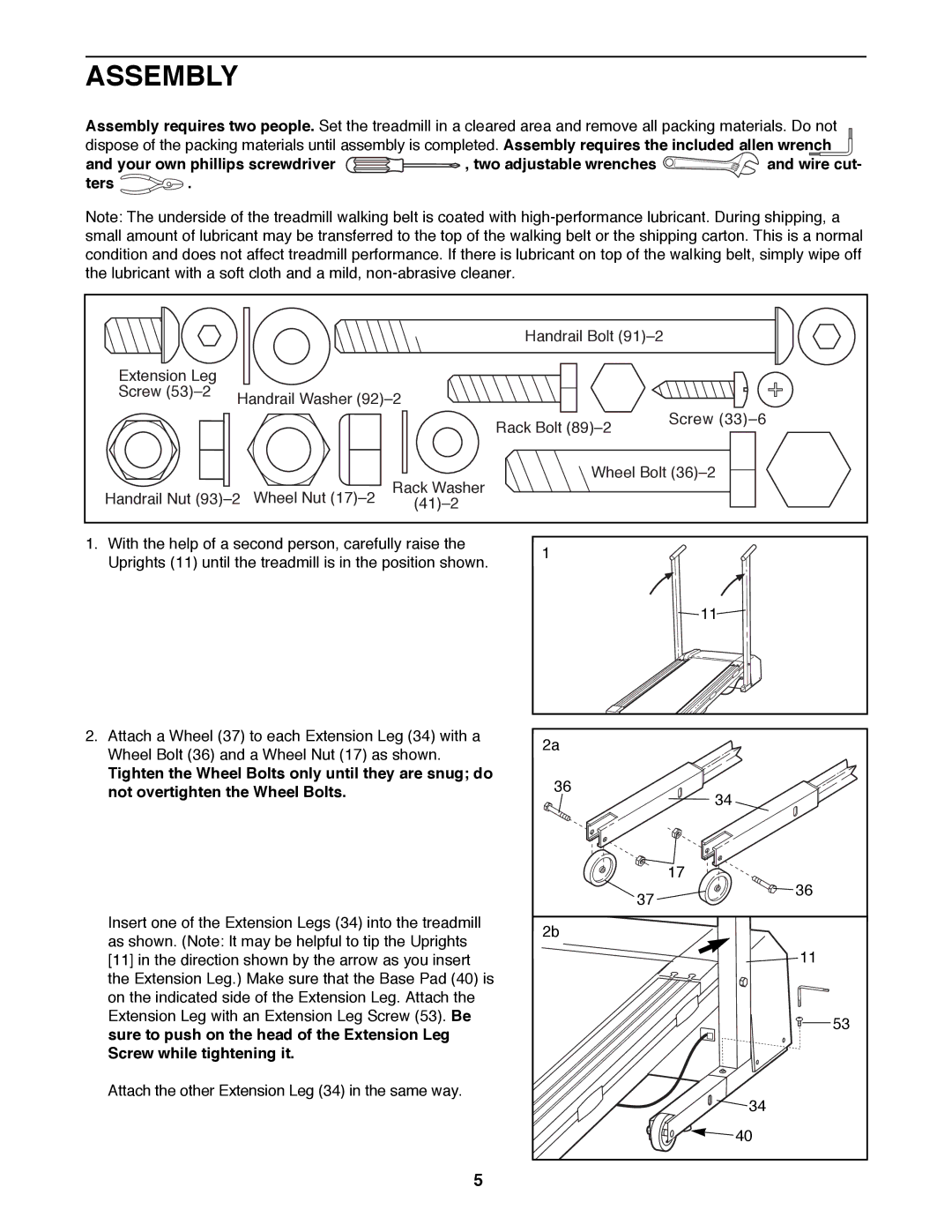 Weslo WLTL49200 user manual Assembly 