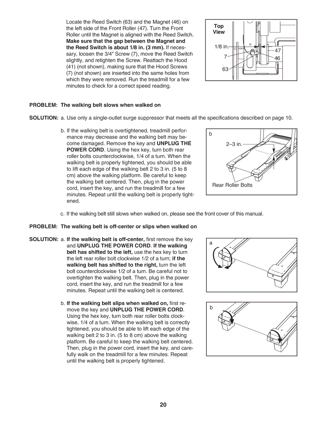 Weslo WLTL49907.0 user manual Top View Problem The walking belt slows when walked on 