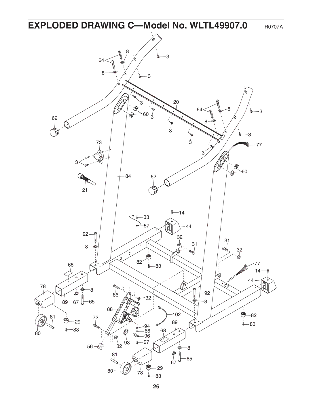 Weslo user manual Exploded Drawing C-Model No. WLTL49907.0 R0707A 