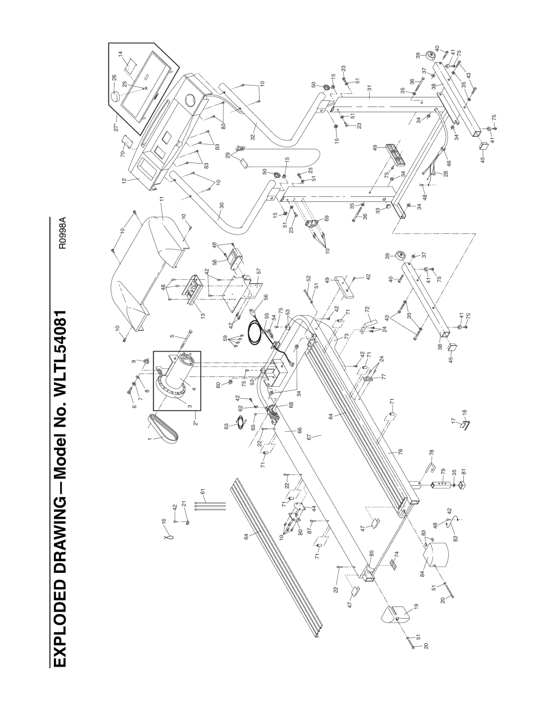 Weslo user manual Exploded DRAWINGÑModel No. WLTL54081 