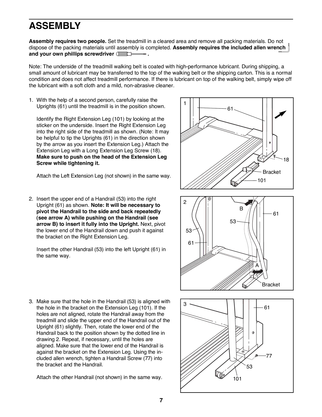 Weslo WLTL62790 user manual Assembly, Your own phillips screwdriver 