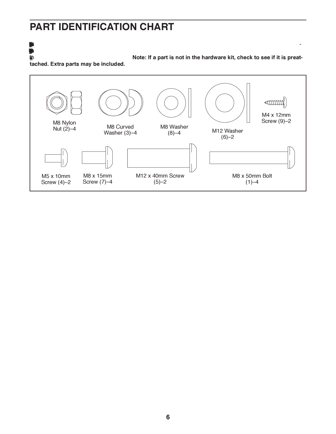 Weslo WLTL99312.0 user manual Part Identification Chart 