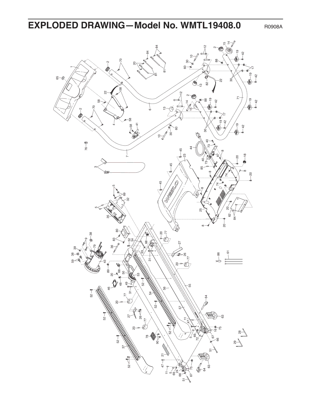 Weslo WMTL19408 user manual Exploded Drawing 