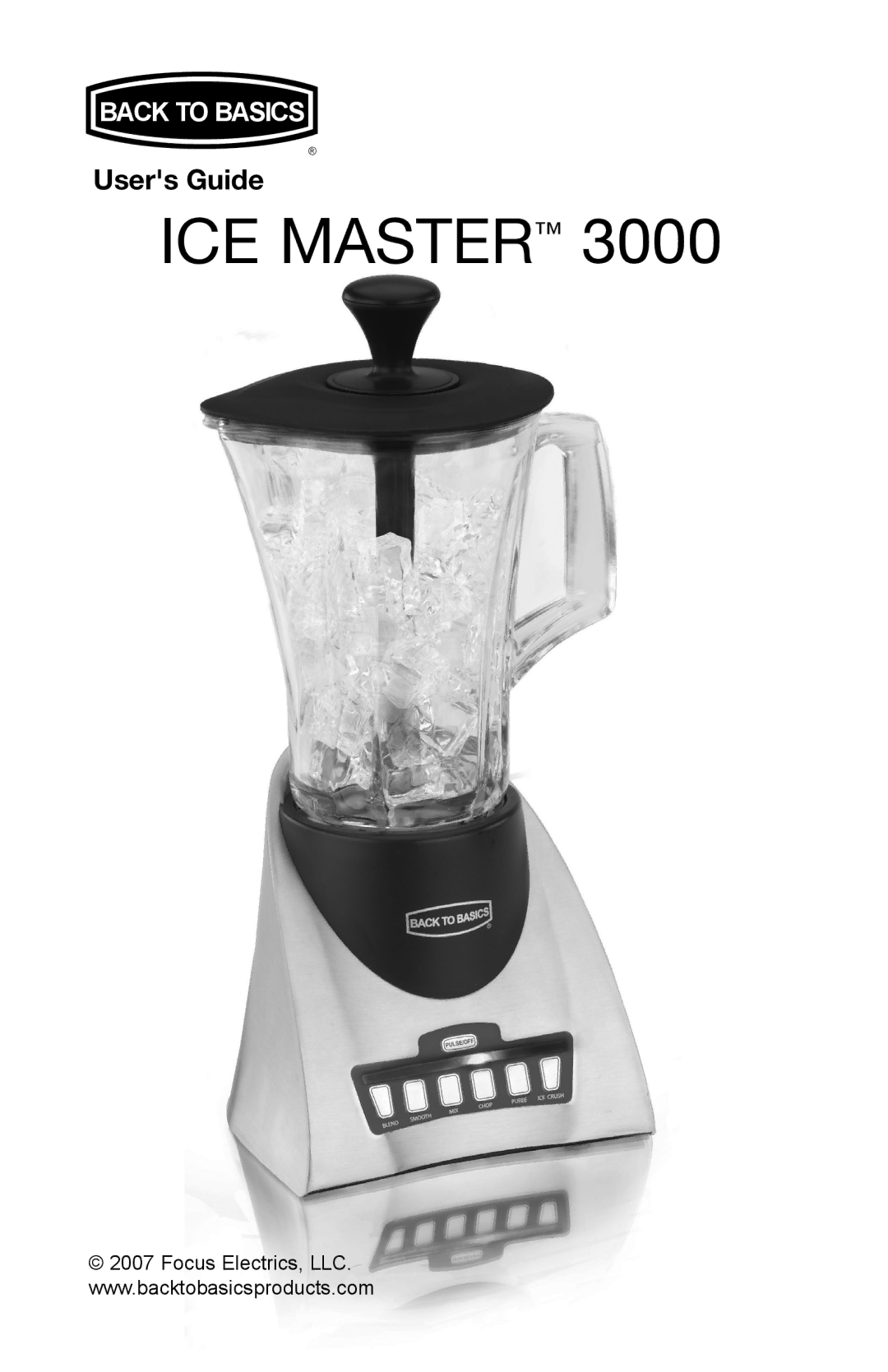 West Bend 3000 manual ICE Master 