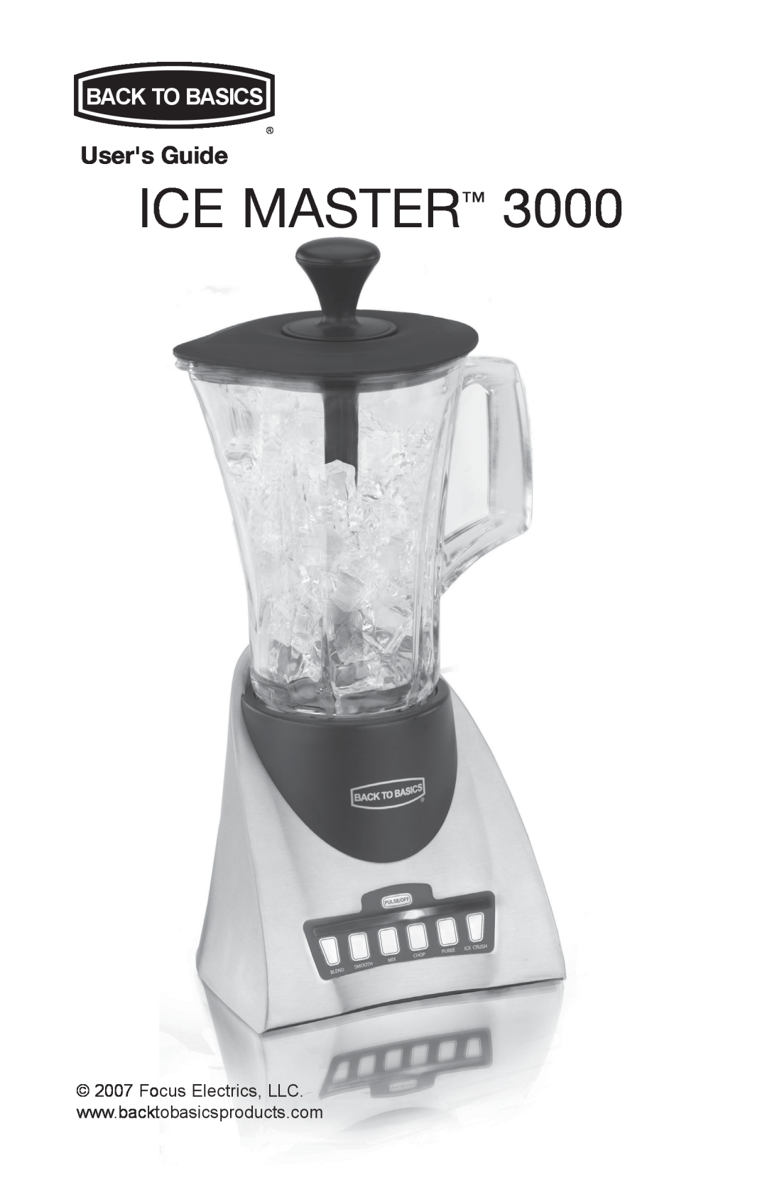 West Bend 3000 manual Ice Master, Users Guide, Back To Basics 