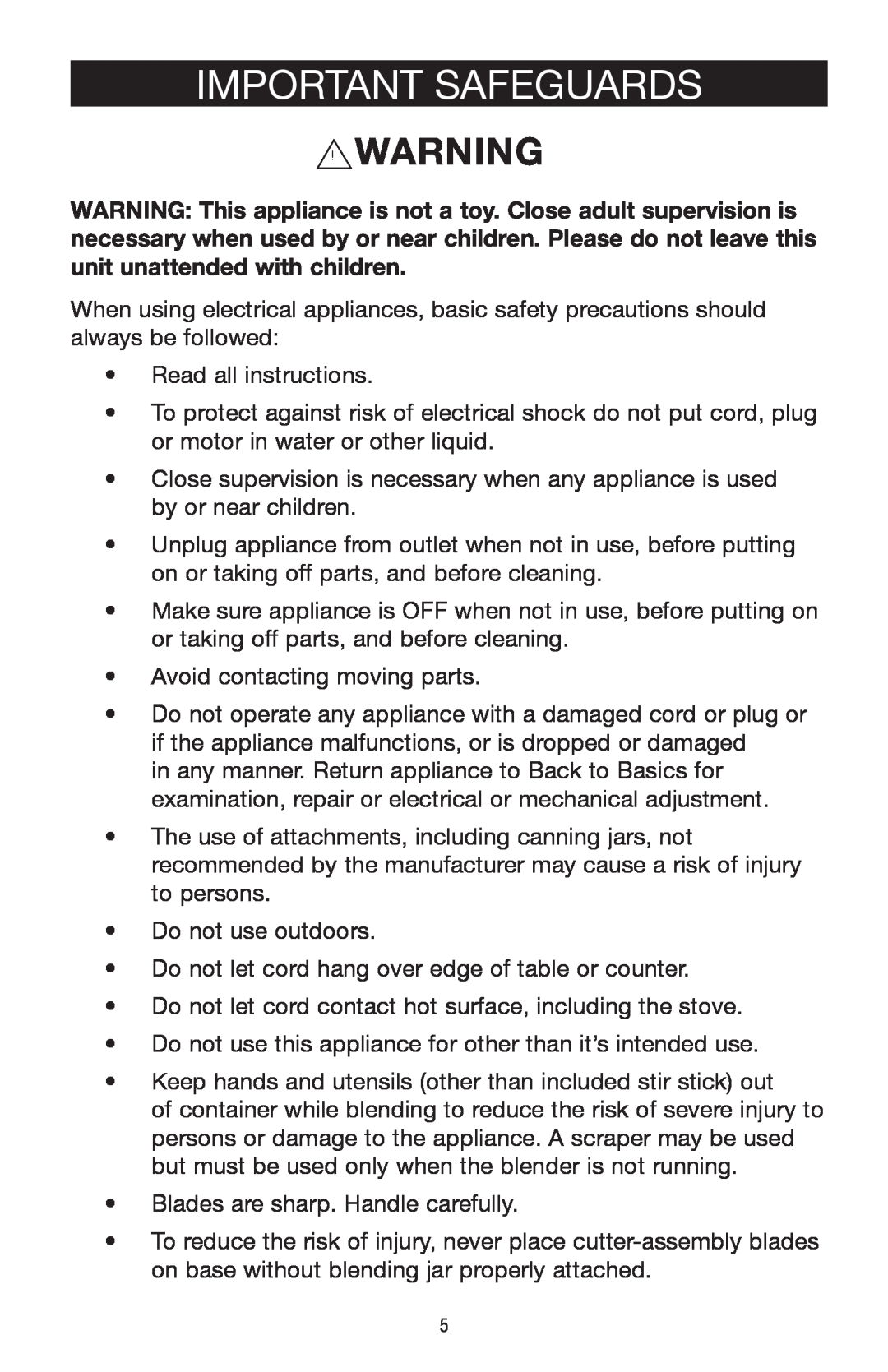 West Bend 3000 manual Important Safeguards 
