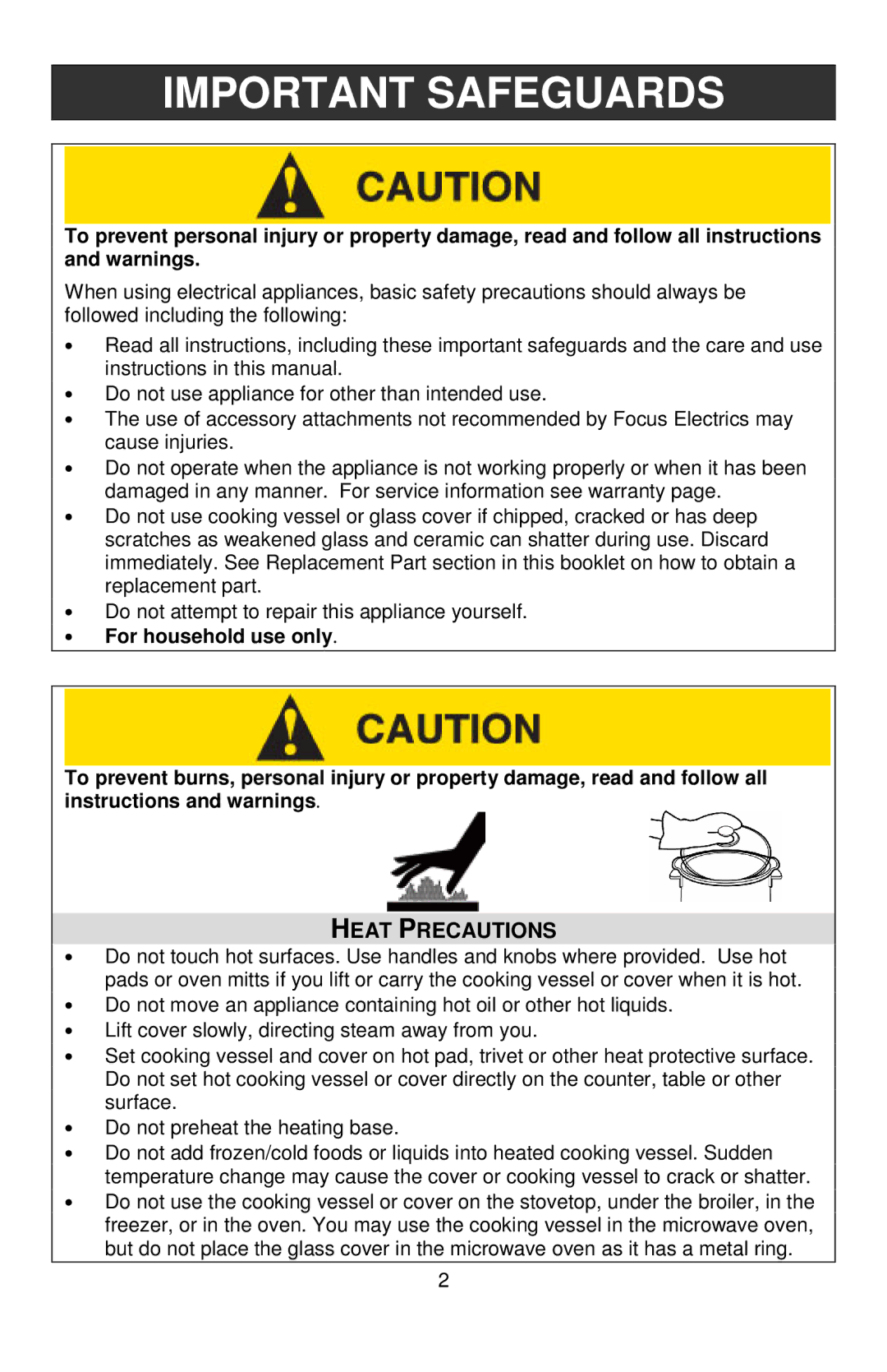 West Bend 6, 7 instruction manual Important Safeguards, Heat Precautions 