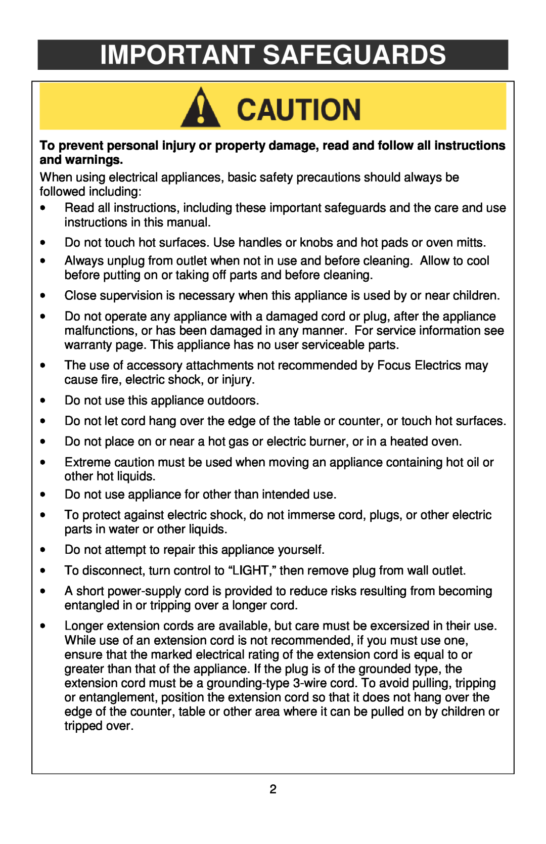 West Bend 6200, L5790A instruction manual Important Safeguards 