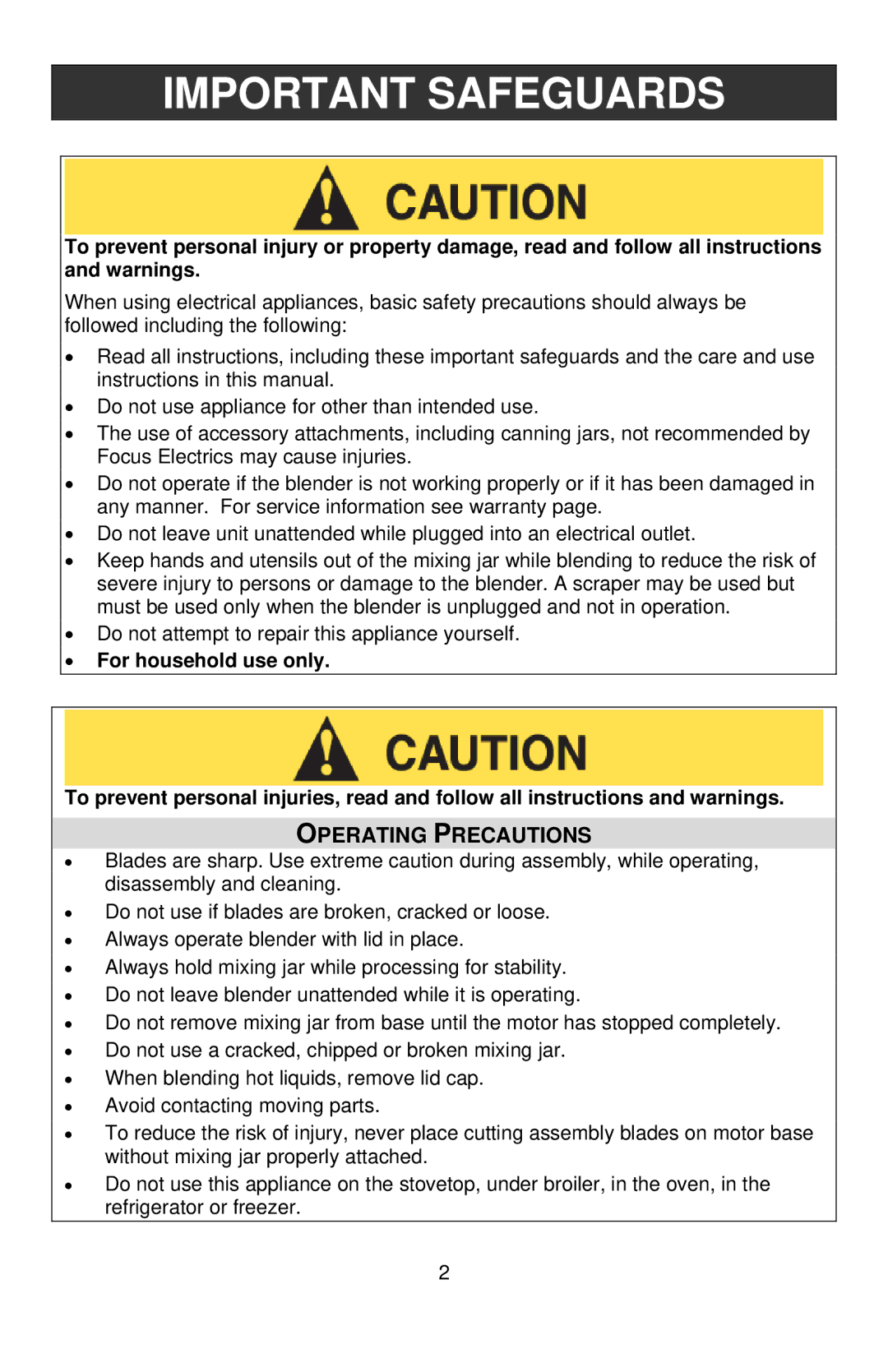 West Bend 6575, L5696 instruction manual Important Safeguards, Operating Precautions 