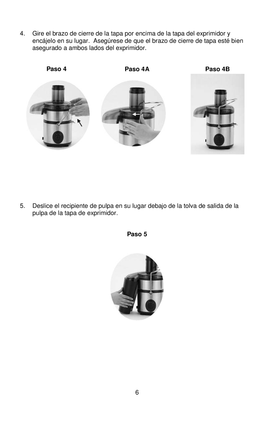 West Bend 7000CF, L5760 instruction manual Paso Paso 4A Paso 4B 