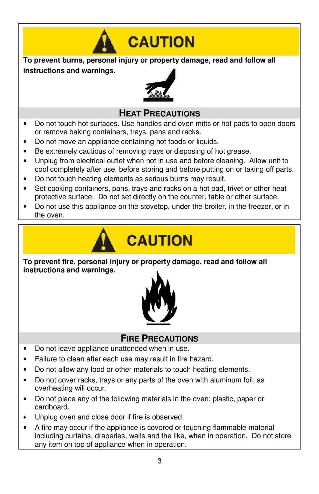 West Bend 74766 instruction manual Heat Precautions, Fire Precautions 