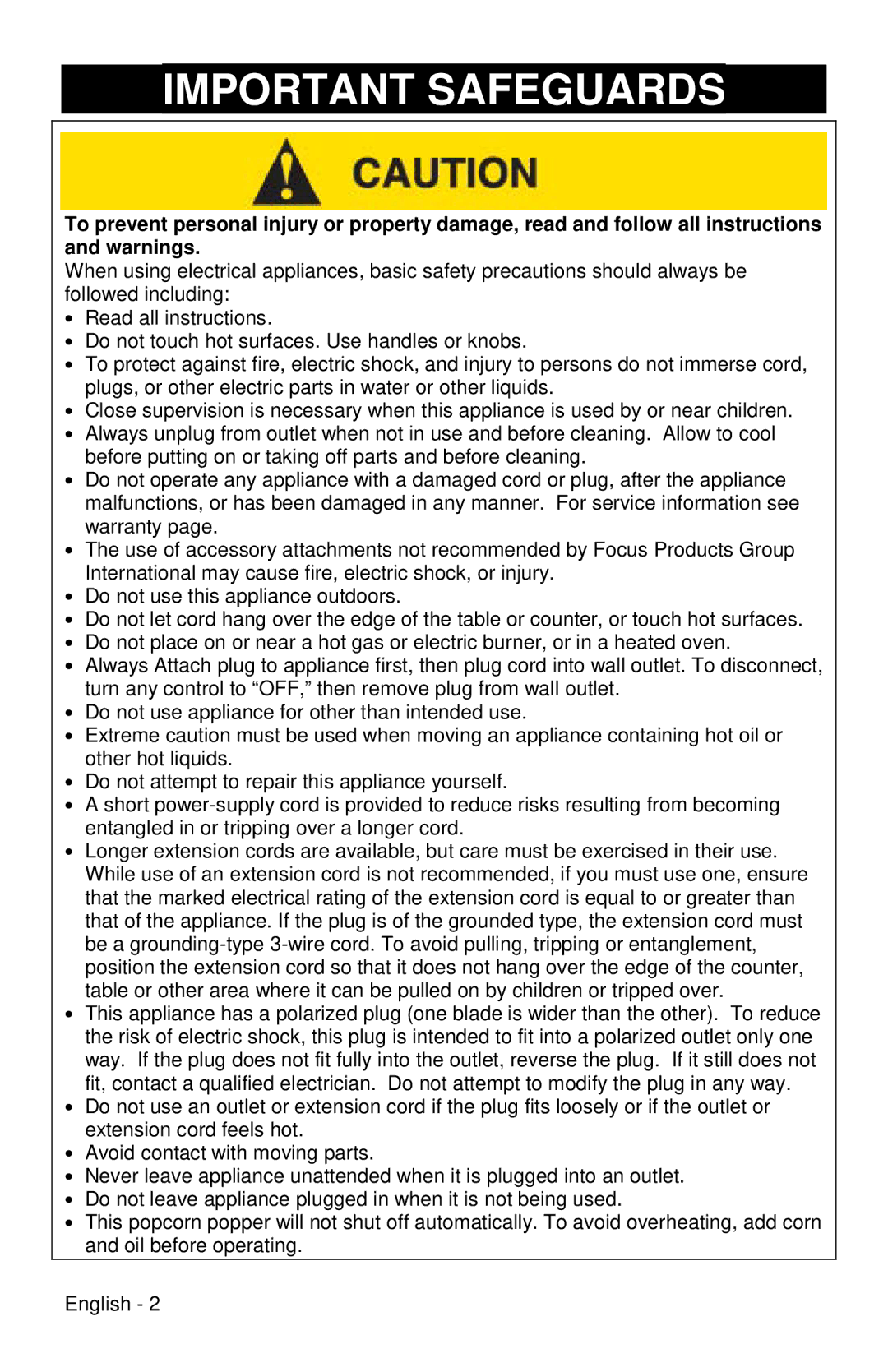 West Bend 82306X instruction manual Important Safeguards 