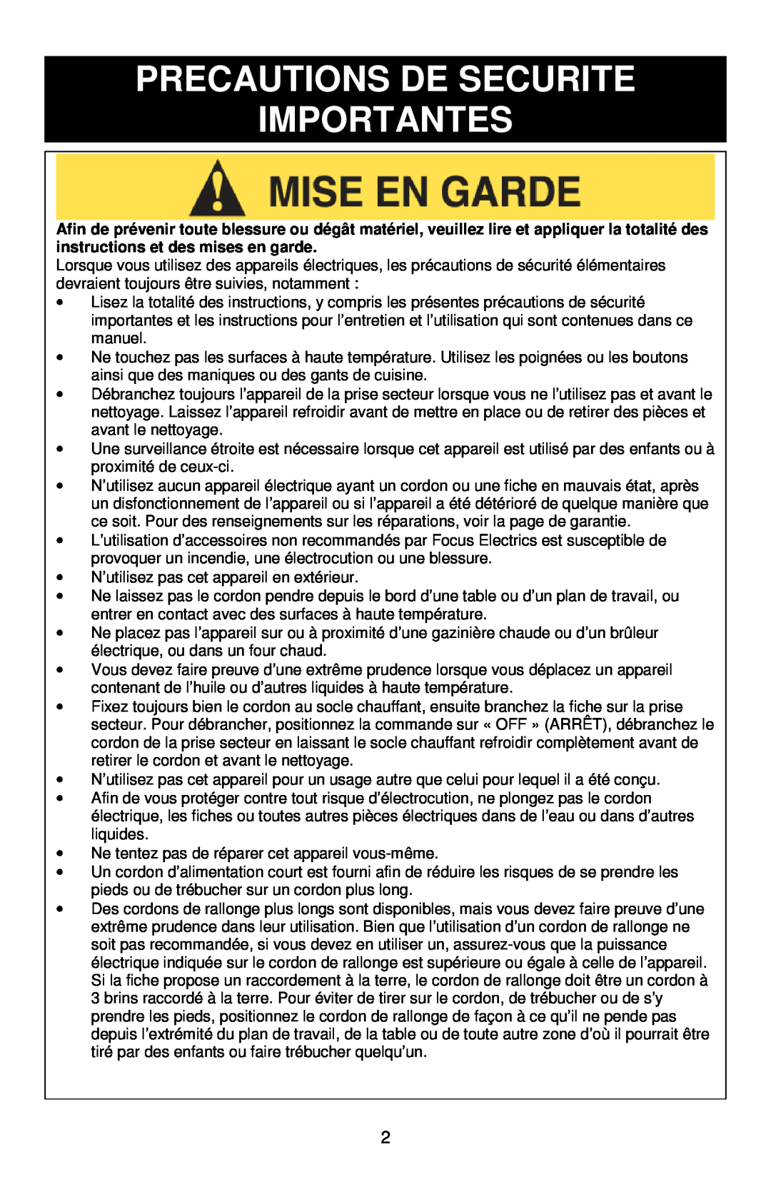 West Bend 84915 instruction manual Precautions De Securite Importantes 