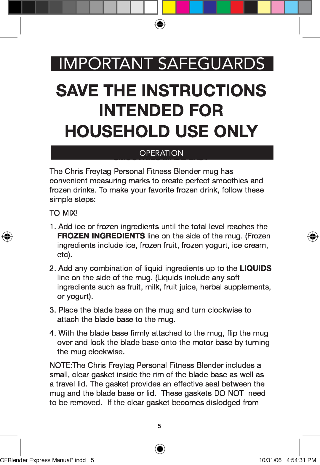 West Bend Back to Basics BPE3CF Operation, Important Safeguards, Save The Instructions Intended For Household Use Only 