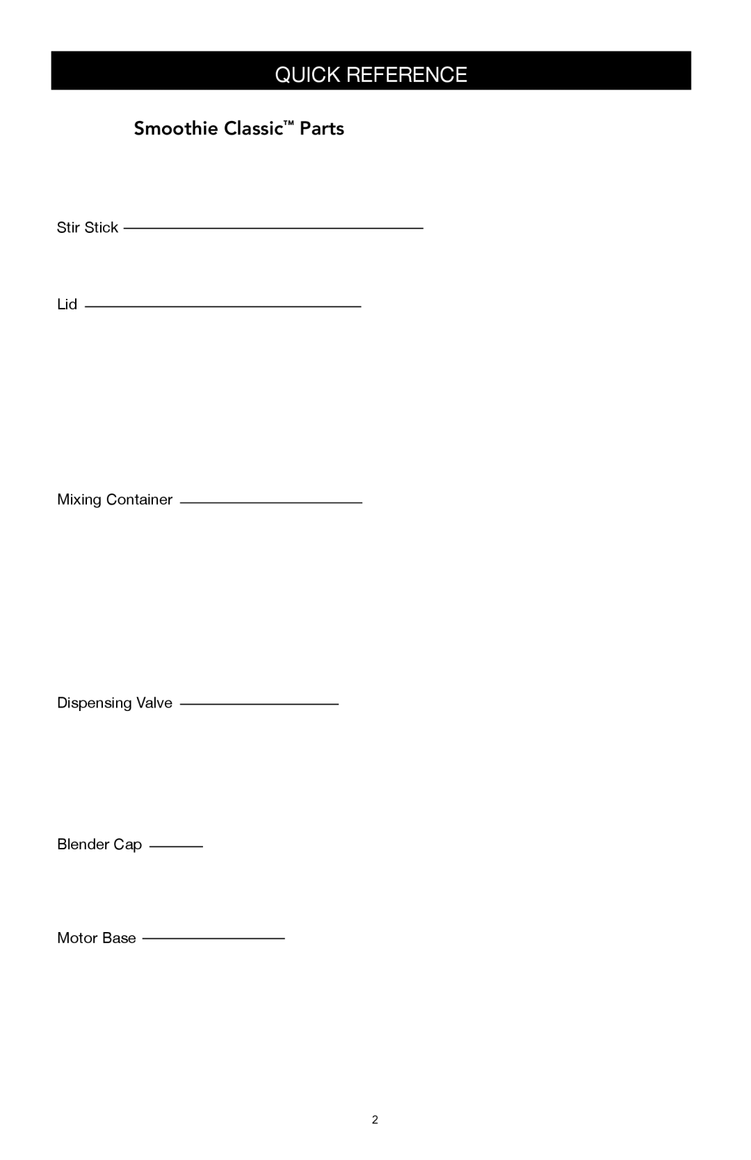 West Bend Back to Basics SCL5 manual Quick Reference 