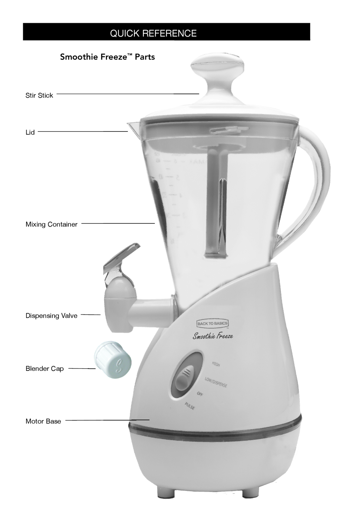 West Bend Back to Basics SUP400BINST manual Quick Reference 