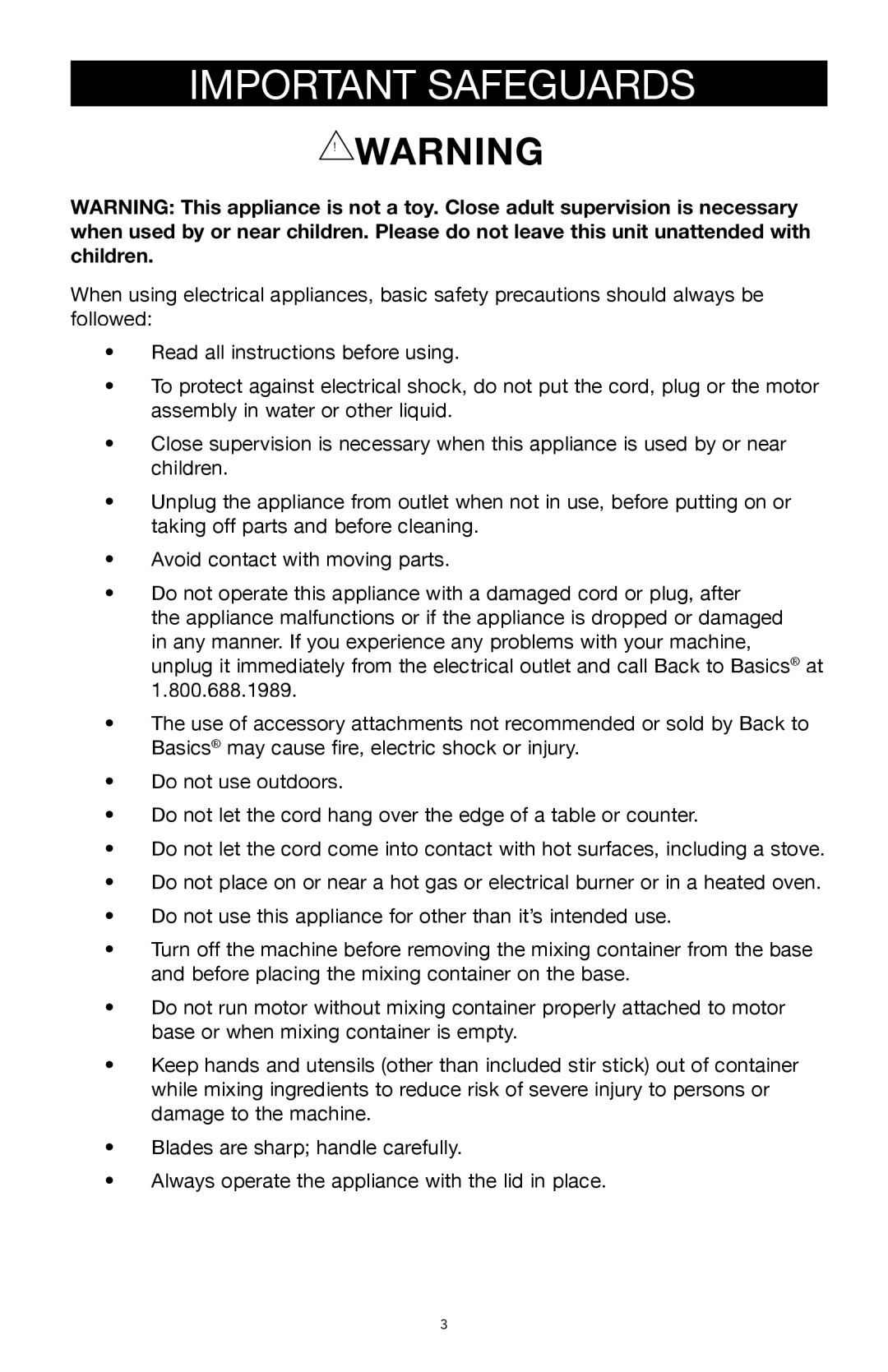 West Bend Back to Basics SUP400BINST manual Important Safeguards 