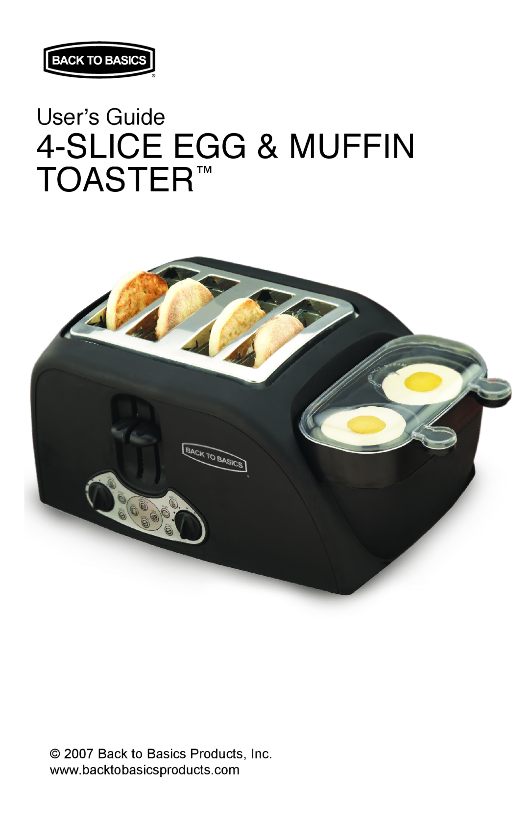 West Bend Back to Basics TEM4500 manual Slice EGG & Muffi N Toaster 