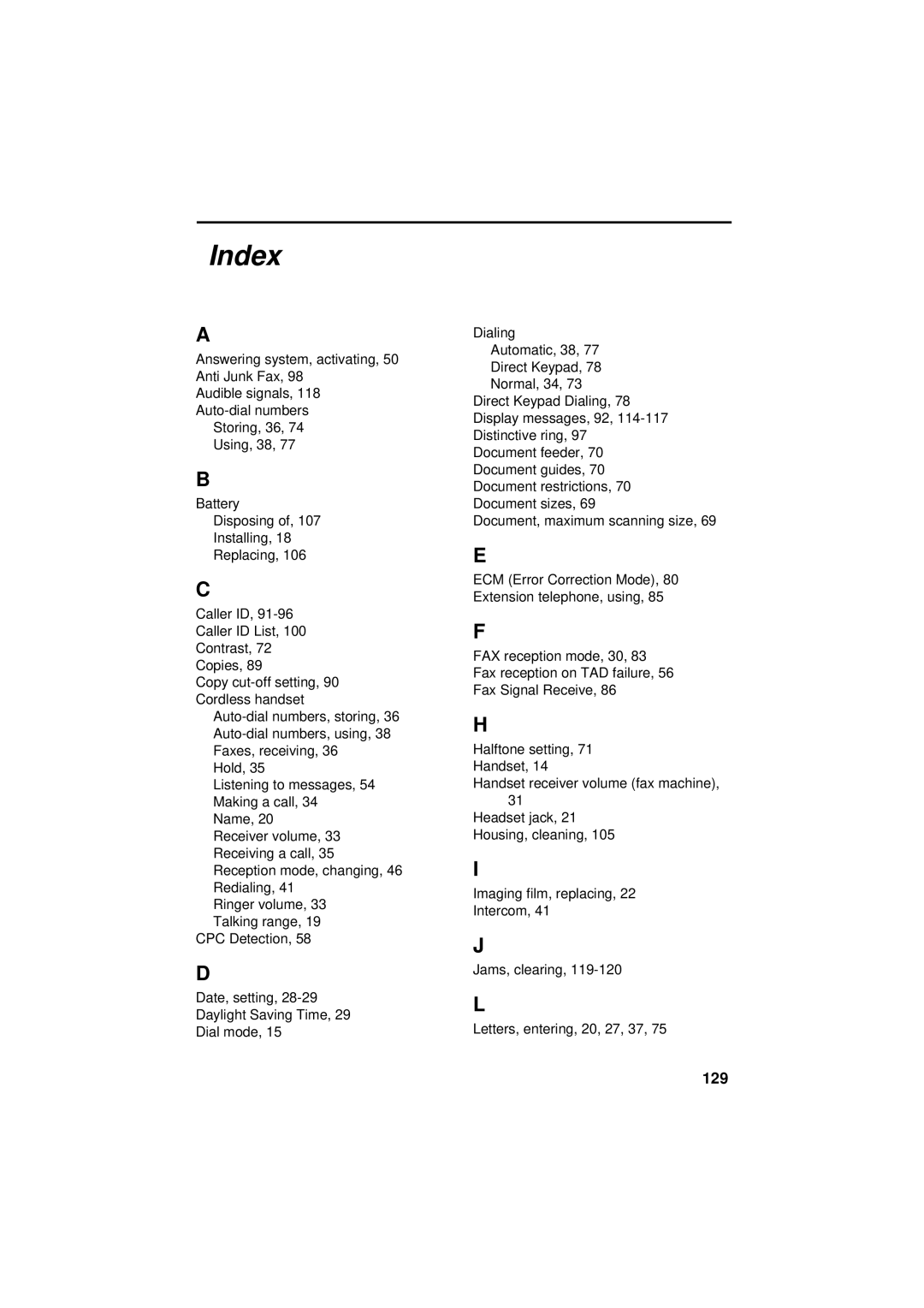 West Bend Back to Basics UX-CC500 manual Index, 129 