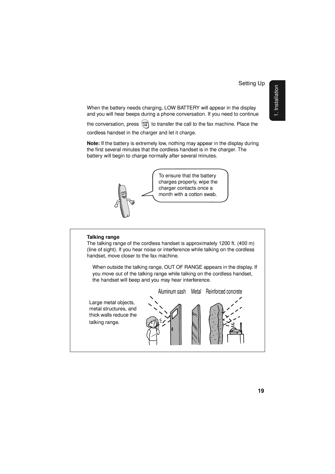 West Bend Back to Basics UX-CC500 manual Aluminum sash Metal Reinforced concrete, Talking range 