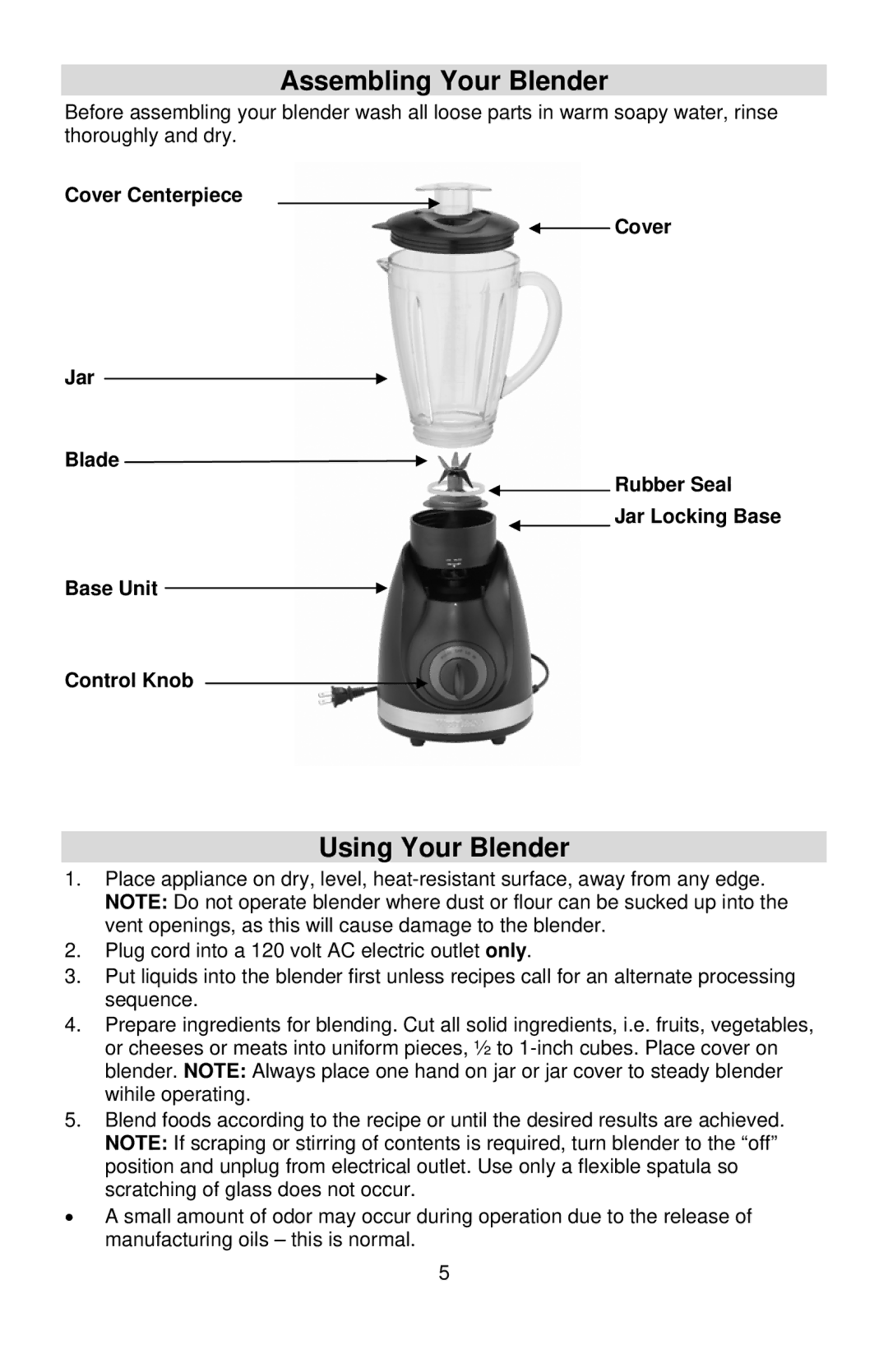 West Bend instruction manual Assembling Your Blender, Using Your Blender 