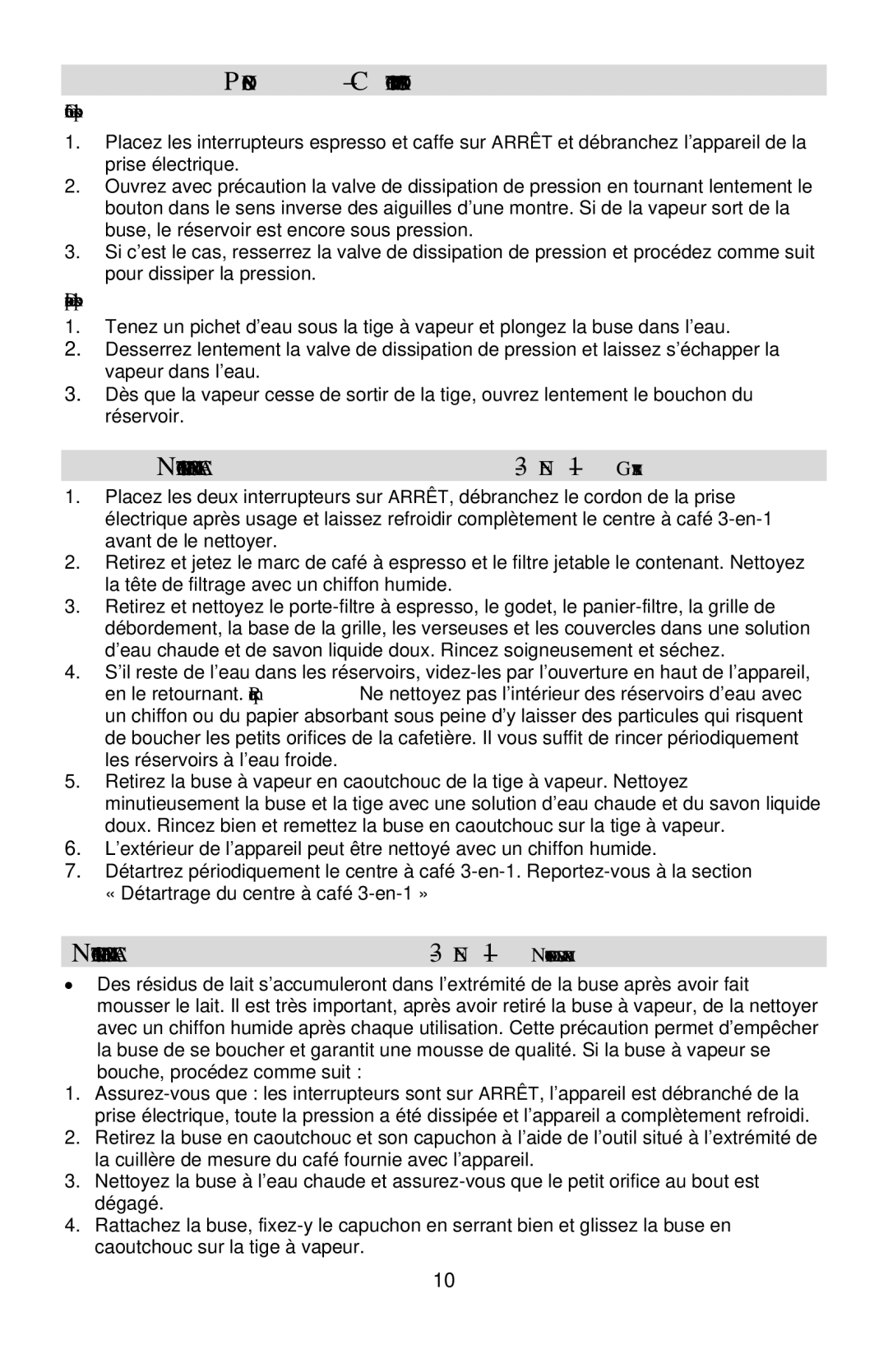 West Bend COFFEE CENTER instruction manual Pression Controle ET Dissipation, Nettoyage DU Centre a Cafe 3-EN-1 Generalites 