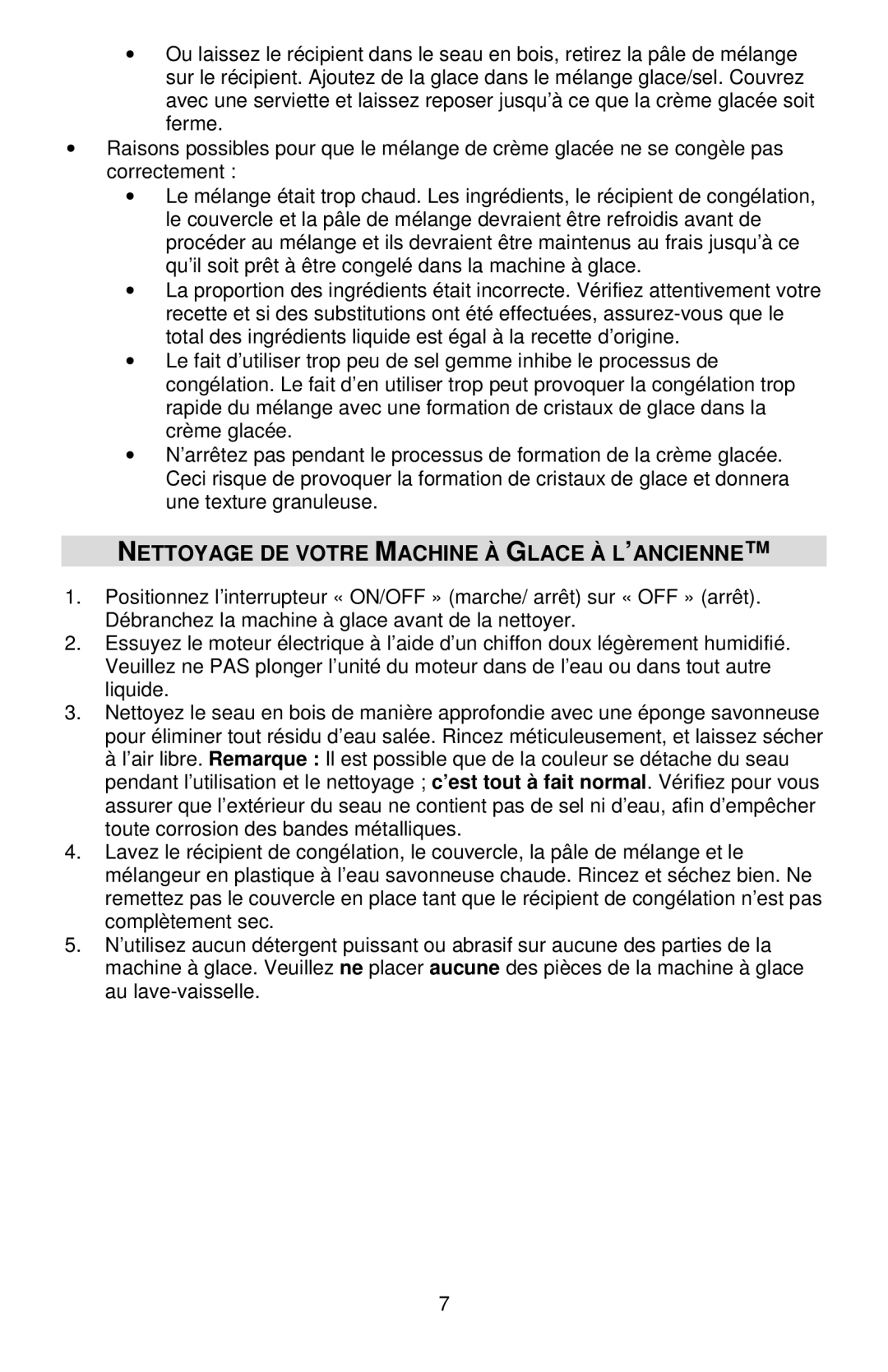 West Bend IC12701 instruction manual Nettoyage DE Votre Machine À Glace À L’ANCIENNE 