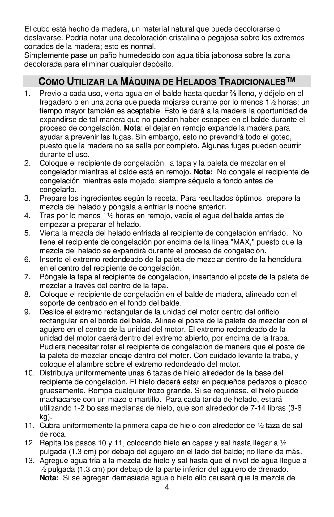 West Bend IC12701 instruction manual Cómo Utilizar LA Máquina DE Helados Tradicionales 