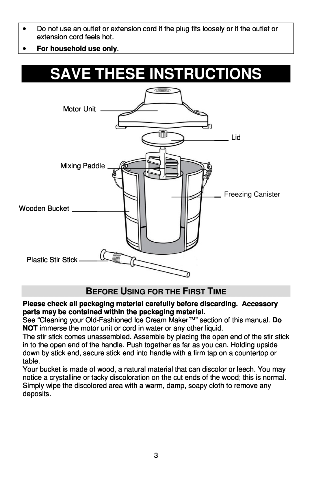 West Bend IC12701 instruction manual Save These Instructions, Before Using For The First Time, For household use only 