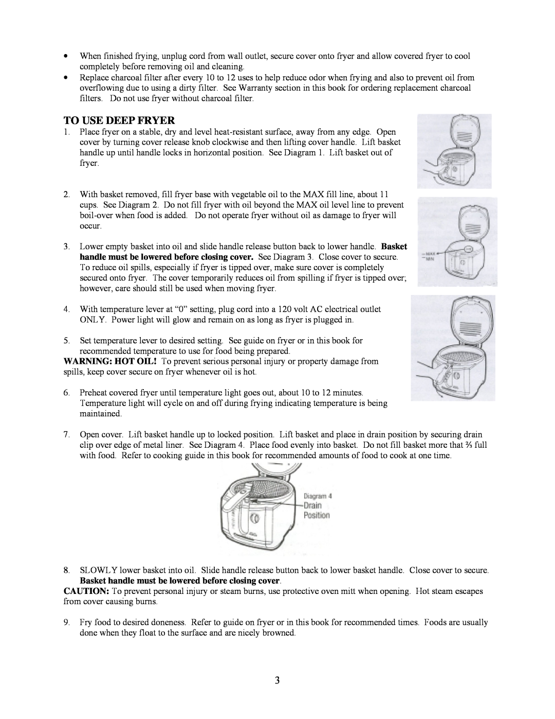 West Bend L 5179 instruction manual To Use Deep Fryer 