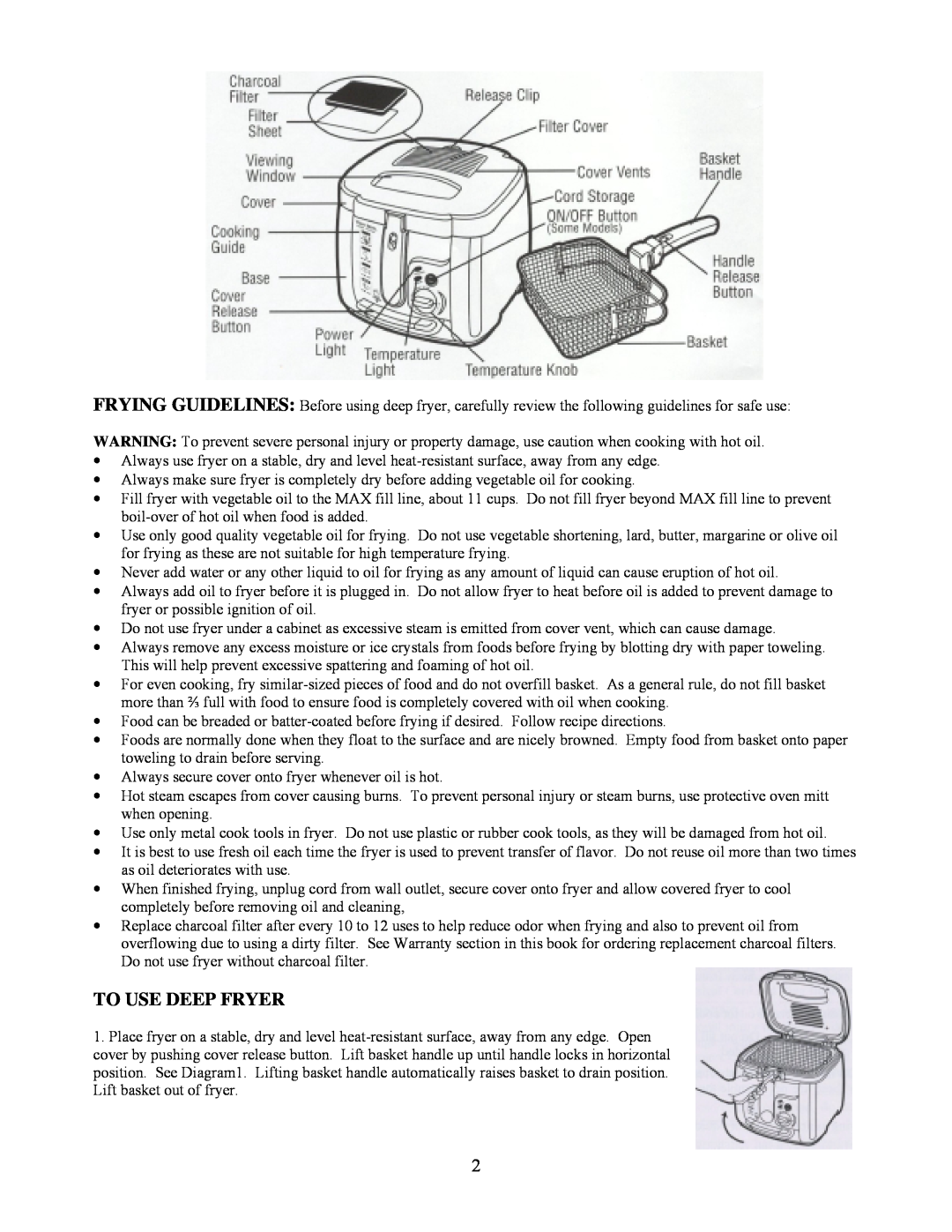 West Bend L 5265 instruction manual To Use Deep Fryer 