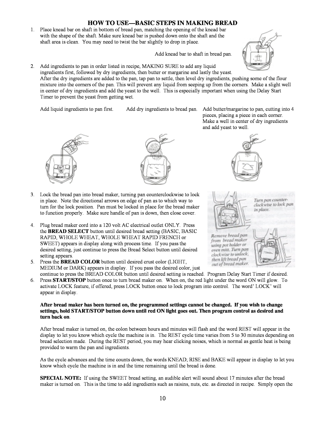 West Bend L4978 important safety instructions How To Use—Basicsteps In Making Bread 
