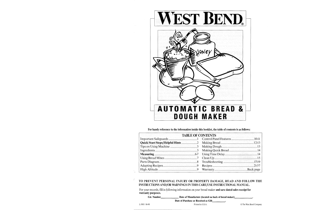 West Bend L5083 manual 