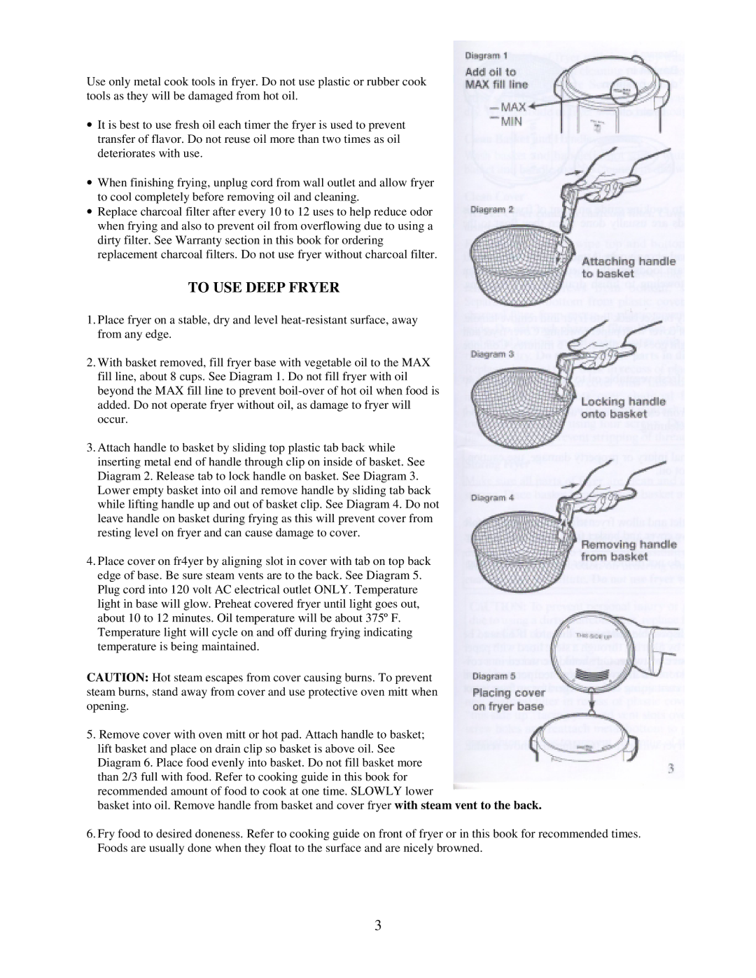 West Bend L5151 instruction manual To USE Deep Fryer 