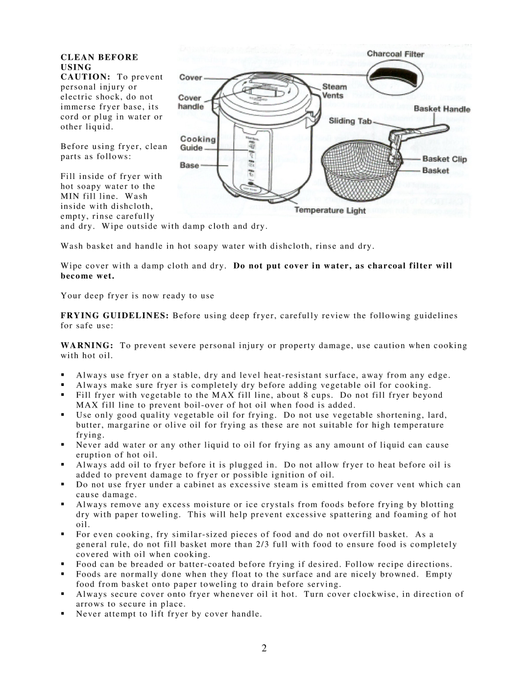 West Bend L5262 instruction manual Clean Before Using 